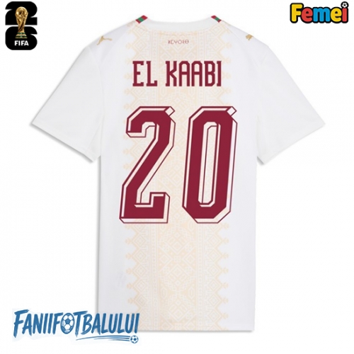 Maroc Ayoub El Kaabi #20 Echipament de Fotbal Replică Mondial 2026 Femei Deplasare Maroc Ayoub El Kaabi #20 Echipament de Fotbal Replică Mondial 2026 Femei Deplasare
